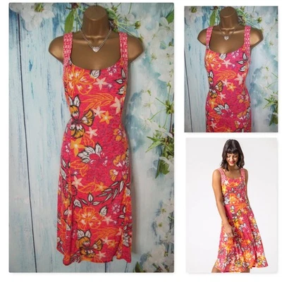 NEW ROMAN DRESS SIZE 16, Pink Floral print Fit & Flare Panel Summer Dress - Imagem 1 de 4