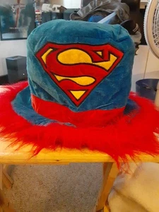 SUPERMAN Plush Top Hat Six Flags Exclusive Adjustable Fit! NEW! - Picture 1 of 6