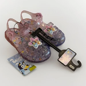 Bluey Jelly Fischer Sandalen Kleinkind Mädchen Größe 8 ombre lila Glitzer Schuhe NEU - Bild 1 von 23