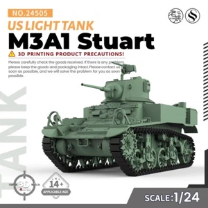SSMODEL SS24505 1/24 Kit Modelo Militar US M3A1 Stuart Tanque Ligero - Imagen 1 de 5