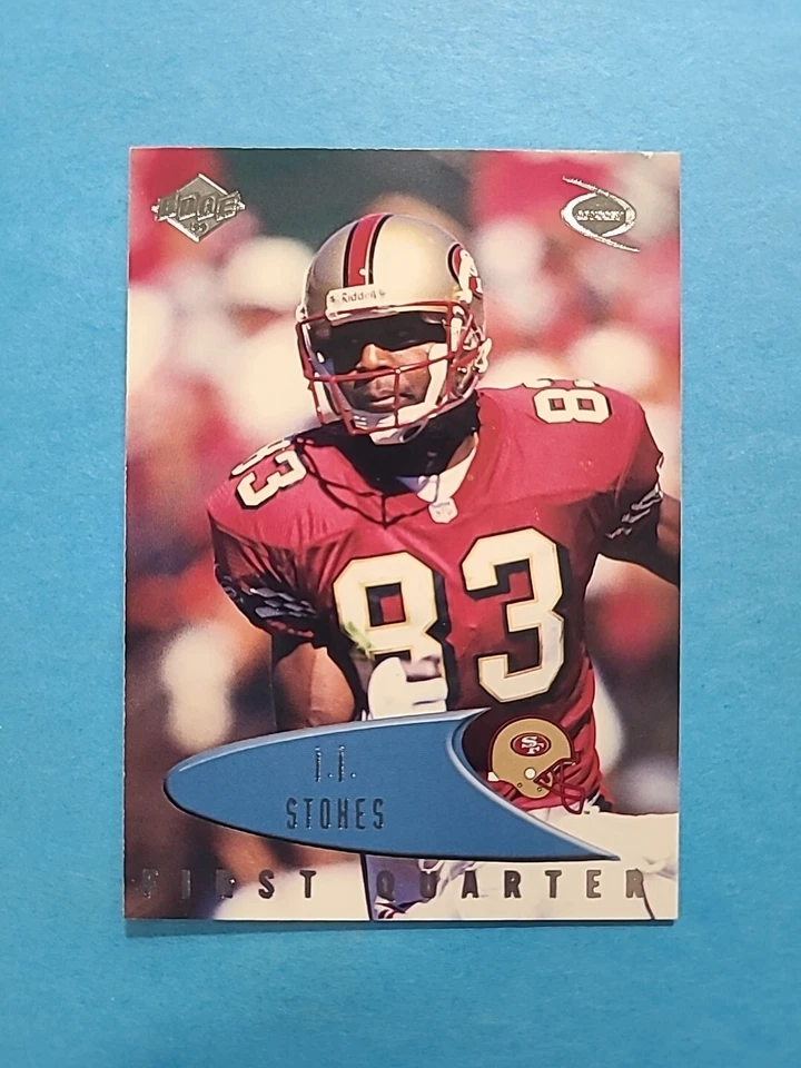 J.J. STOKES 1999 COLLECTOR'S EDGE ODYSSEY FOOTBALL CARD # 131 H5213 - Image 1 of 2