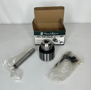 WOODRIVER Mandrino per trapano tornio con chiave resistente 1/2" #2 MT - Foto 1 di 7