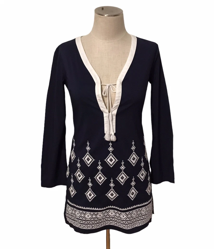 Vestido Athleta Cubrir Desierto Diamante Túnica Kimssa Azul Marino Bordado Para Mujer’s XXS Foto 1 de 4