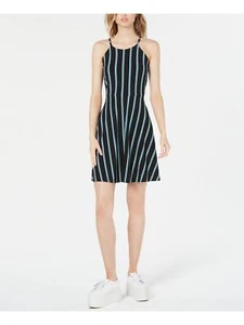 Bar III Dress Fit and Flare Sleeveless Black Blue Striped Sz XL NEW NWT 361 - Picture 1 of 2