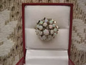 Anillo de harén cúpula de ópalo genuino de 5,86 gramos talla 4 - Imagen 1 de 10