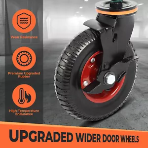 6inch Gate Wheel with Brake Moves Smoothly Fence Gate Wheel, 600Lb - Picture 1 of 7
