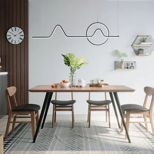 Art LED Linear Chandelier Ceiling Light Pendant Lamp Hanging Light W/Remote - Picture 1 of 8