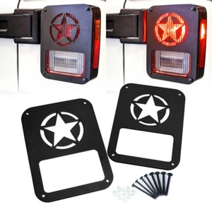 Xprite Rear Tail Light Cover Guard Trim STAR for 2007-2018 Jeep Wrangler JK JKU - Picture 1 of 7