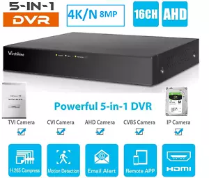 16 KANAL DVR 4K-N Hybrid CCTV Professioneller DIGITALER Videorecorder P2P HDMI VGA - Bild 1 von 10