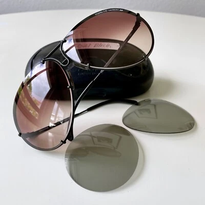 vintage PORSCHE DESIGN 5621 by Carrera sunglasses matte black LARGE Pilot - Bild 1 von 4