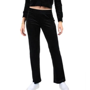 Neiman Marcus Y2K Black Velour Track Pants L - Picture 1 of 12