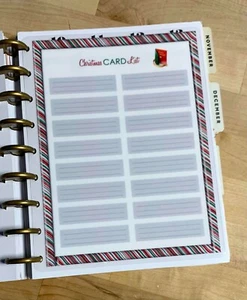 Tablero de lista de tarjetas de Navidad para usar con planificador clásico HAPPY - Imagen 1 de 3