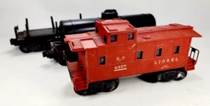 LOTE de 3 vagones cisterna caboose tren calibre O Lionel vintage - Imagen 1 de 13