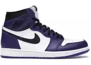 Taglia 14M/15.5W - Jordan 1 Retro High Court Viola Bianco 555088-500 - Foto 1 di 1