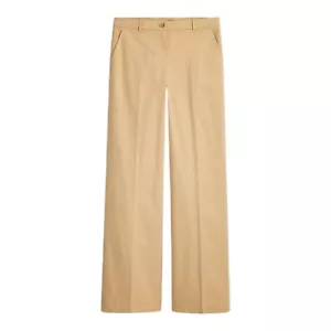 J Crew Damenhose volle Länge weites Bein Küste khaki beige Größe 6 Leinen Baumwolle - Bild 1 von 15