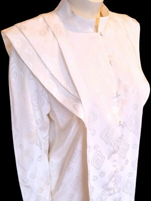 Vestido Vintage Años 80 Marfil Blanco Punk - Hombro Premiere Vision 5/6 Foto 1 de 4