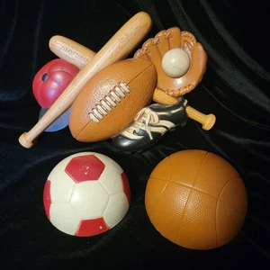Vintage Lot Of 3 Burwood Homco Plastic Sports Themed Decor - Picture 1 of 4