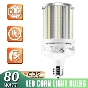 80W Retrofit LED Corn Bulbs, E39 Base 5000K, Commercial Warehouse High Bay Light - Picture 1 of 12