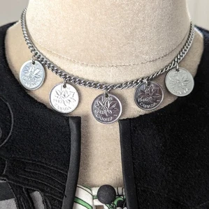Juego de pulsera collar gargantilla moneda canadiense joyería numismática regalo - Imagen 1 de 6