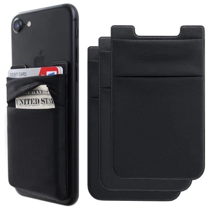Phone Card Holder Stretchy Wallet Pocket Credit Card ID Case Pouch Sleeve Adh... - Picture 1 of 9