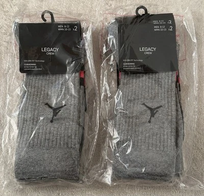 Pacote com 4 meias Air Jordan Legacy Crew - Cinza - Masculinas grandes 8-12 - Imagem 1 de 4