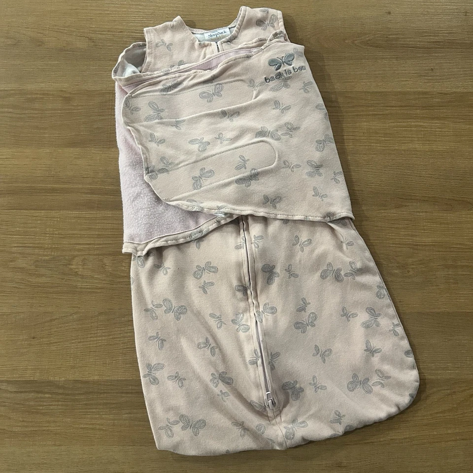 Saco de dormir HALO envoltura mariposa 100 % algodón cremallera bidireccional 3-6 meses 13-18 libras. Foto 1 de 4