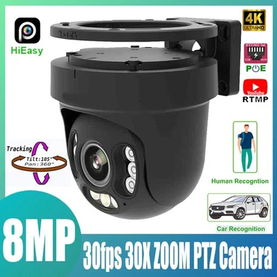 30X ZOOM 4K 8MP 30fps POE Auto Tracking PTZ Speed Dome IP Camera Hik Compatible - Image 1 of 4