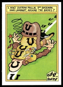 Funky Sales Corp 1976 Funky Facts béisbol #27 en los caminos de base - Imagen 1 de 2