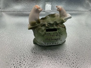 Antique German Porcelain Fairing Pigs On See-saw Coin Bank "What Oh She Bumps" - Picture 1 of 7