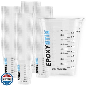 [100 Pack] NEW SIZE 12oz Graduated Mixing Cups - Durable PET, Clear Measureme - Picture 1 of 5