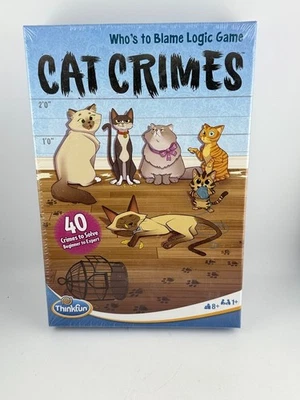 ThinkFun Cat Crimes Juego de Lógica - 40 Desafíos - Rompecabezas Cerebral Sellado (Edad 8+) Foto 1 de 4