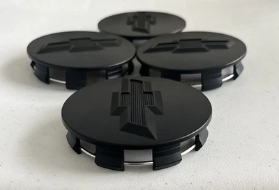 Juego de 4 tapas centrales de rueda de textura negra 83 mm para Chevy Silverado Suburban Tahoe Foto 1 de 4