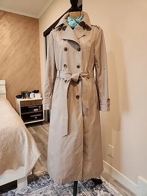 Gabardina para mujer DKNY beige tostado talla XL doble pecho cinturón longitud completa  Foto 1 de 4