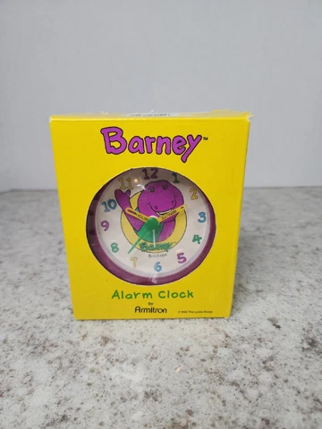 Barney Alarm Clock The Purple Dinosaur 1993 Armitron New Open Box Vintage Cover