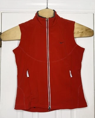 Chaleco para mujer Nike Sphere Pro ventilado doble cremallera completa rojo pequeño Foto 1 de 4