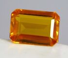 Certified 14.10 Ct Natural Ceylon Orange Sapphire Emerald Cut Loose Gemstone