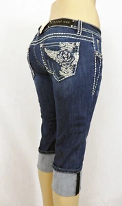 NEW - LA IDOL Rose Bling Capris - Picture 1 of 11