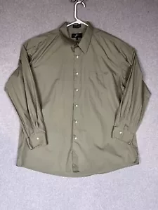 Giorgio Brutini Camicia Uomo 2XL Verde Bottoni Frontali Abito Manica Lunga Collo - Foto 1 di 8