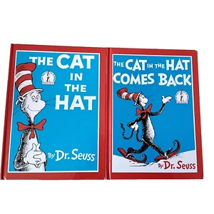 Dr Seuss cat in the hat + comes back Hardback book X 2 1980s beginner books. - Picture 1 of 11