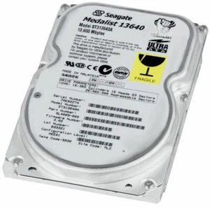 Hard Drive Seagate Medalist 13640 13.6GB 5400RPM ATA IDE ST313640A 3.5" Inch - Picture 1 of 3