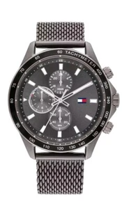 Tommy Hilfiger Men's Watch Miles Grey Dial Steel Mesh Bracelet Band 1792019 New - Picture 1 of 6