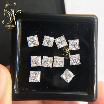 2mm~10mm Moissanite Stone Princess Cut Loose Diamond Test Passed Gem D Color VVS - Image 1 of 4