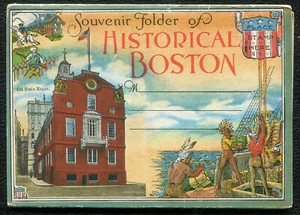 Massachusetts Boston Historical Old State House Faneuil Postcard Folder PF53 - Picture 1 of 2