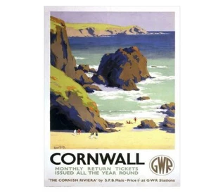 CORNWALL GWR RAILWAYS Retro Look Metal Sign BATHROOM KITCHEN SHED GARAGE A4 - Picture 1 of 1