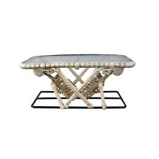 Dual Skeleton Base Table Halloween Decor 18 in. Rectangular Glass Top Metal
