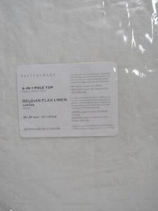 Pottery Barn Belgian Flax Linen Cotton Lined Curtain, 50"x 84" Classic Ivory NWT - Picture 1 of 6