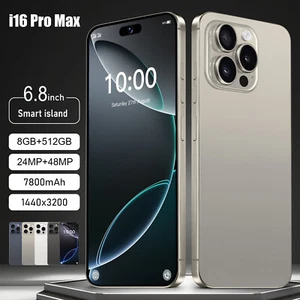 Neu i16 Pro Max 6,8" Android Smartphone entsperrt 8+512GB Dual SIM Handy - Bild 1 von 26