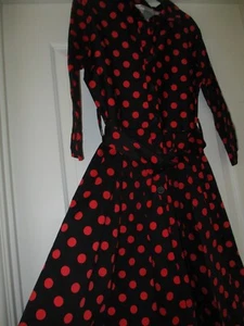 NEW HELENE BERMAN Ladies Dress - Black / Red Polka Dot - Size UK 14 - Picture 1 of 6