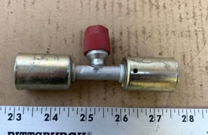 Gates Polar Seal Hydraulic Hose Splicer Fitting w/Service Port, pn G45956-0808 - Picture 1 of 7