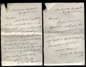 1887 GRACE DARLING, her Brother GEORGE ALEXANDER DARLING receiving INK STAND - Picture 1 of 2